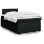 Schwarzes vidaXL Boxspringbett 120x200 cm mit Matratze und Kopfteil.