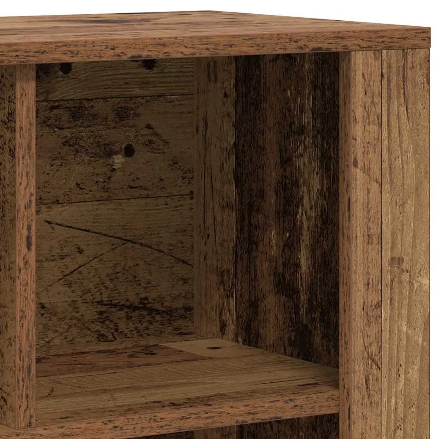 vidaXL Sideboard Altholz: Braune Holzwerkstoff-Oberfläche mit rustikaler Maserung und offenem Fach.