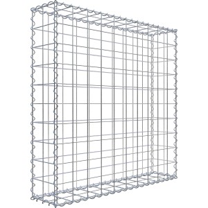 Leere Gabiona Gabione, 100x100x20 cm, Maschenweite 10x10 cm, zur individuellen Befüllung.