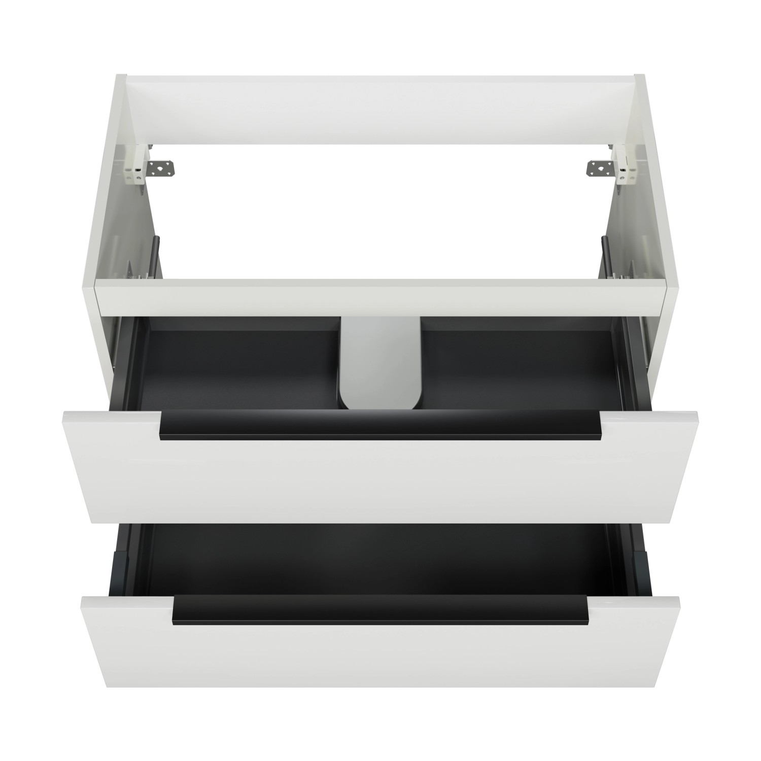 Pelipal Quantum Waschbeckenunterschrank, 80 cm, Schneeweiß Glanz mit 2 Auszügen.