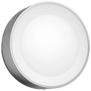 Philips Hue Daylo Wandleuchte, silberfarben, runde Form. Außenleuchte mit Farbwechsel.