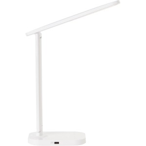 Weiße LED-Tischleuchte Vicari von Brilliant mit USB-Anschluss, ideal als Schreibtischlampe.
