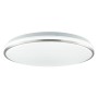 Weiße LED Deckenleuchte Avalis mit gebürstetem Aluminiumrahmen, Durchmesser 38 cm.