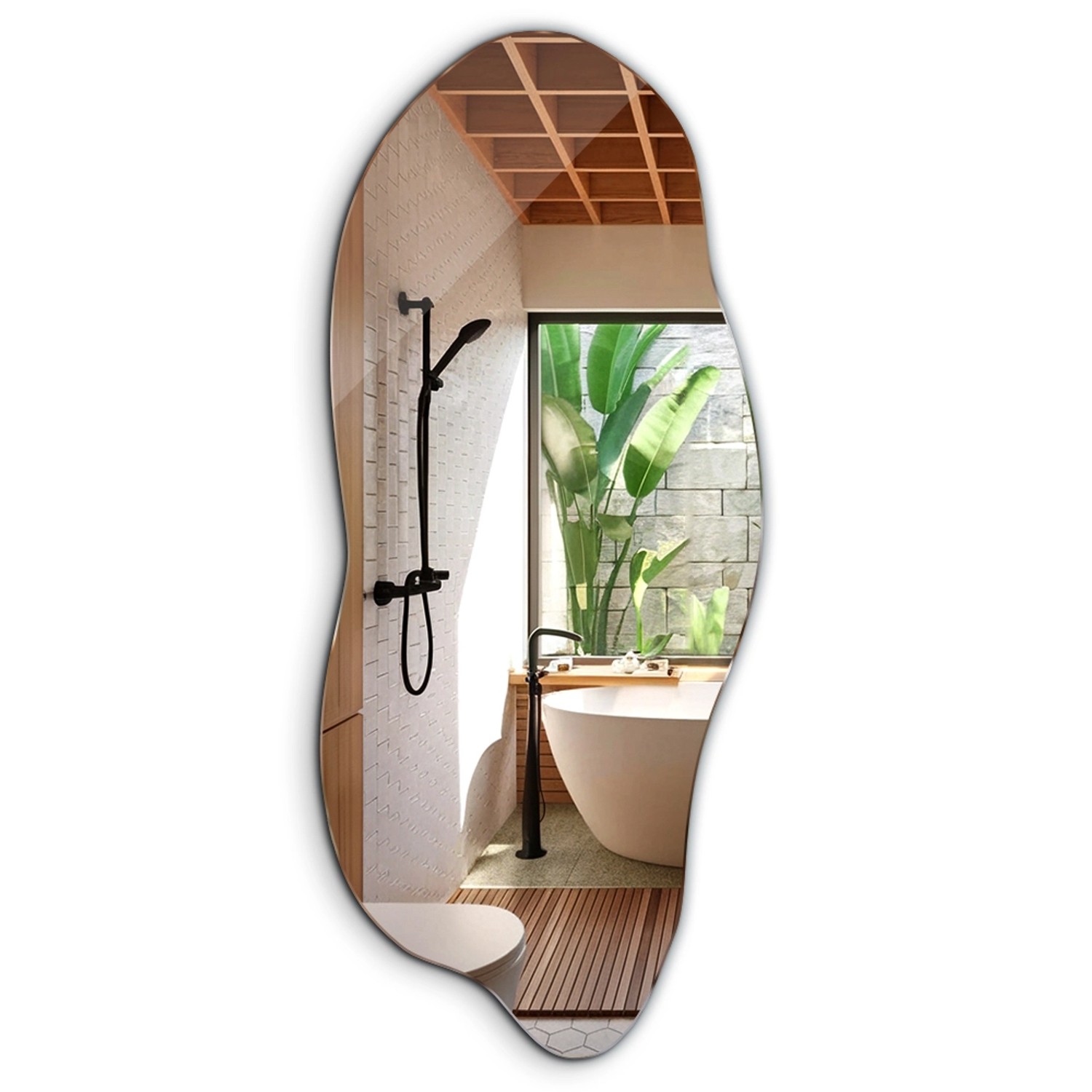 Tulup Spiegel 35x 80 cm Wandspiegel Dekorativer Design Badspiegel Rahmenlos günstig online kaufen