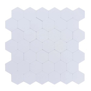 Selbstklebende, weiße Dalsys Fliesen im Wabenmuster für Bad, Küche & Wohnraum, 1m² (11 Stück).