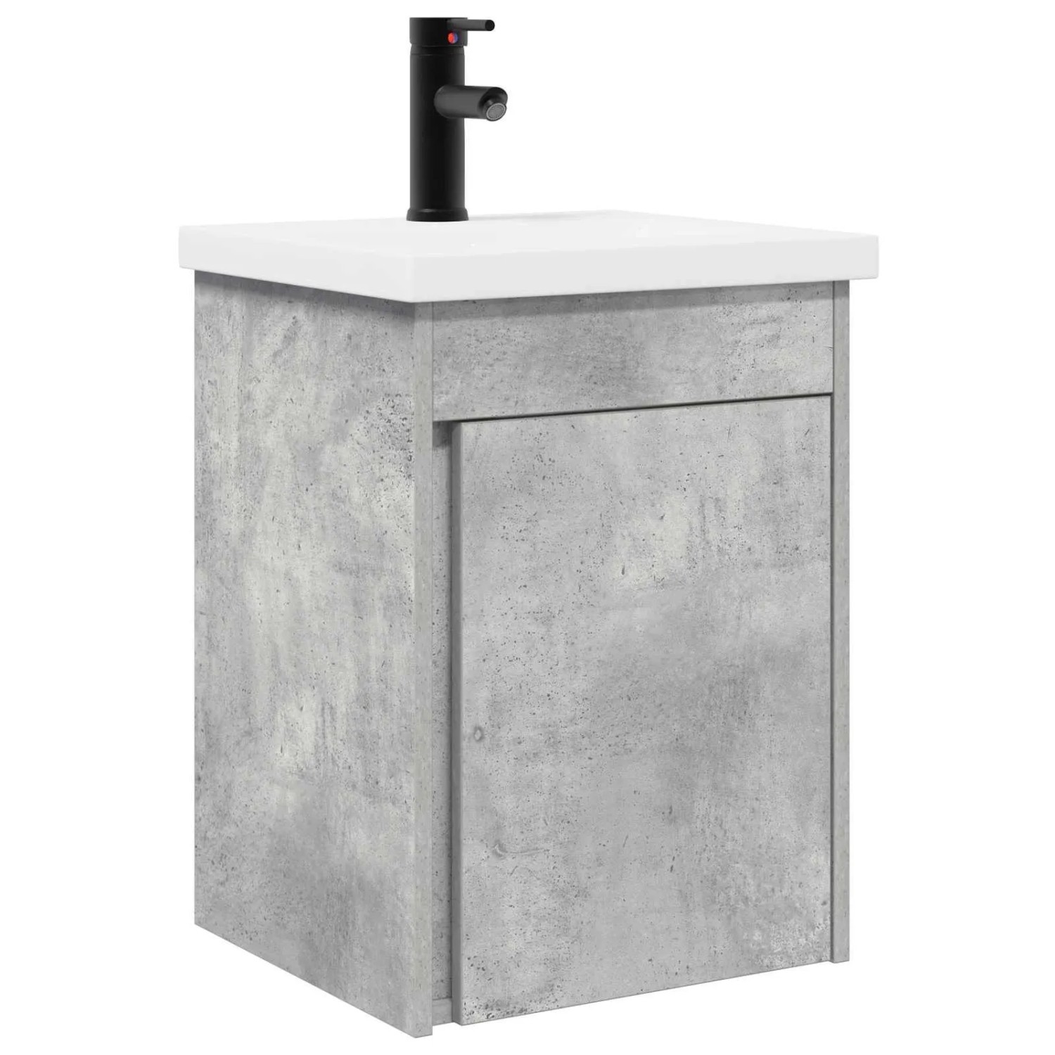 vidaXL Badezimmer Waschtischunterschrank mit Wasserhahn Betongrau 889532