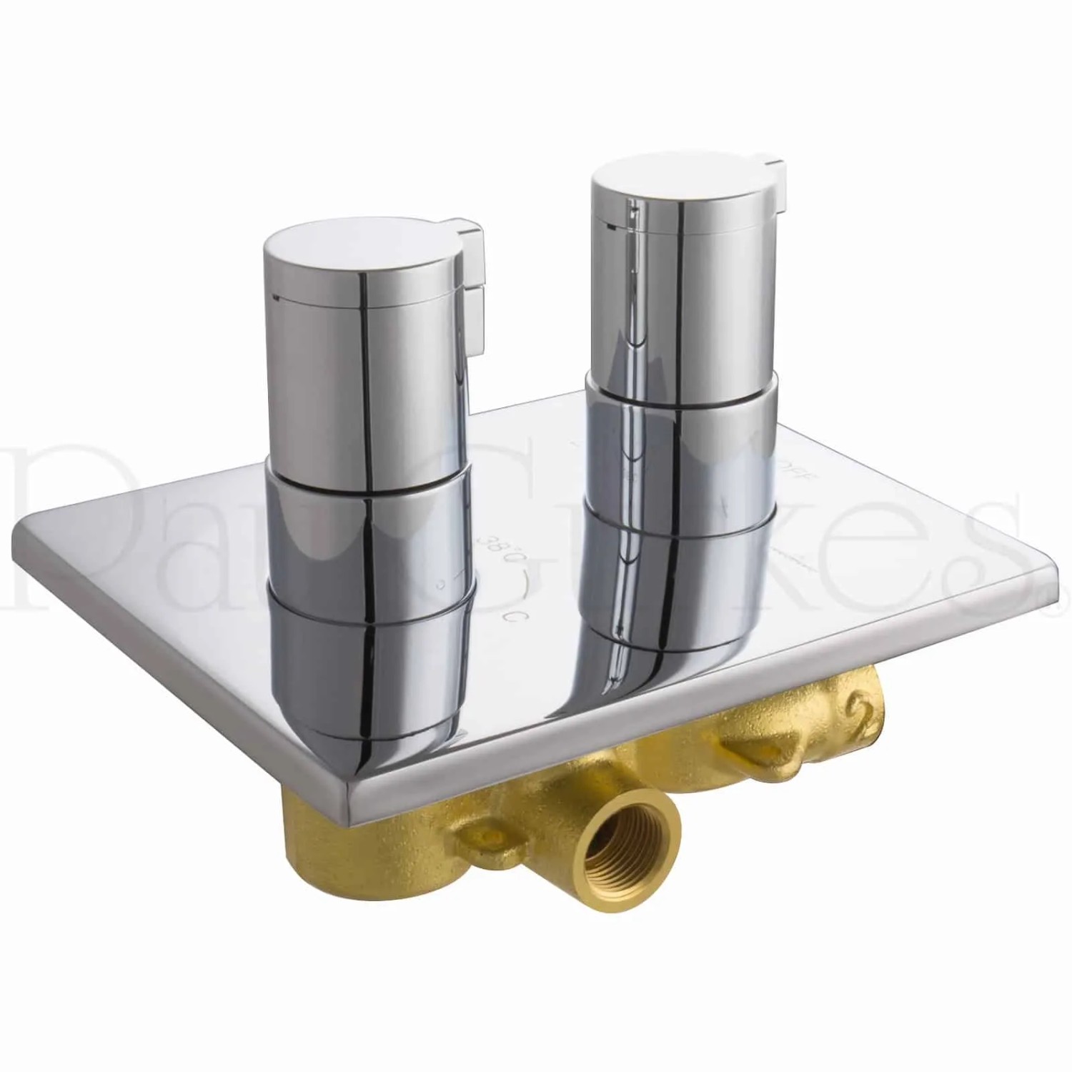 PaulGurkes Unterputz Thermostat für Regendusche, Chrom, Messing. Brauseset-Zubehör.