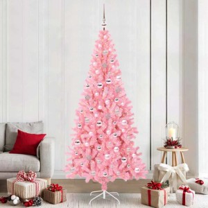 vidaXL Weihnachtsbaum mit 300 LEDs mit Ständer Rosa 240 cm PVC 3396449