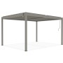 Freistehende, taupefarbene Cazeboo Piana Bioklimatische Pergola 4x3m aus Aluminium.