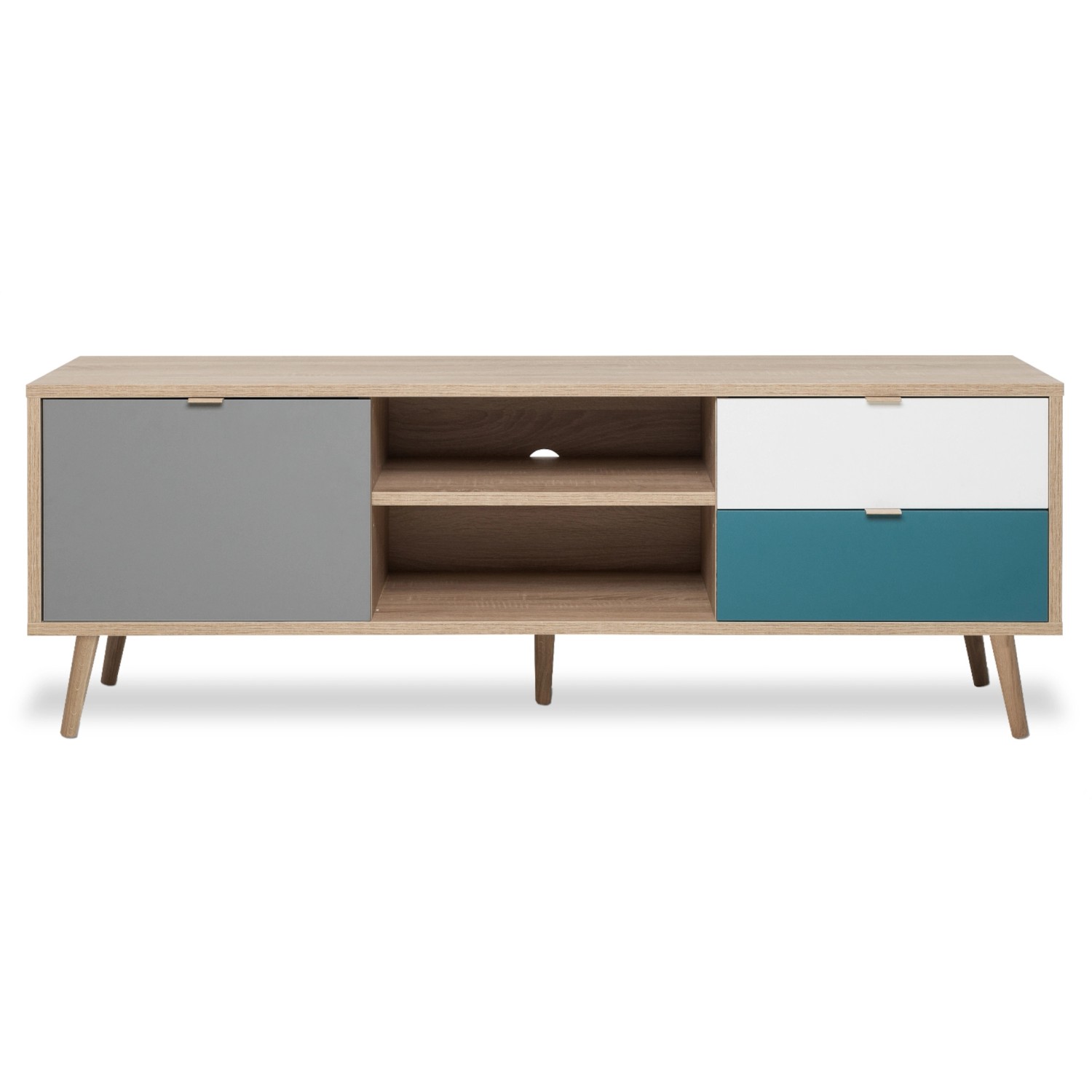 Furn.Design TV-Lowboard Scandi Eiche Sonoma 150 cm 2 Schubkästen 1 Tür Colo günstig online kaufen