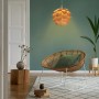 Nussbaum-braune Pendelleuchte Foglia, Ø40cm, im skandinavischen Stil, für Wohnzimmer und Schlafzimmer.