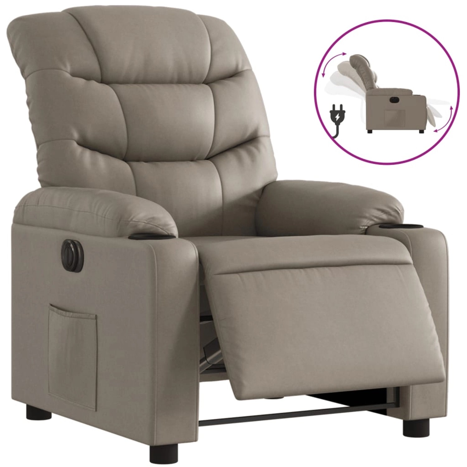 vidaXL Relaxsessel Elektrisch Cappuccino-Braun Kunstleder 3206591 günstig online kaufen
