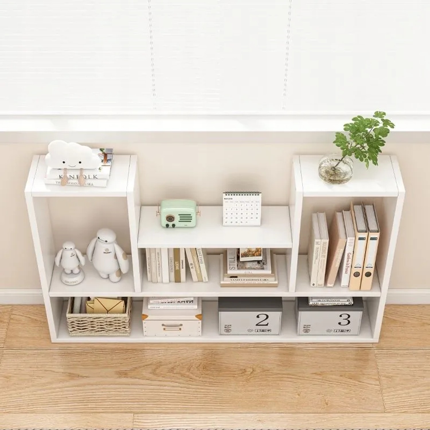 Rebiko Weißes Regal Modernes Wandregal Im Loft-stil für Bücher Offenes Wohnzimmer 100 Cm_4