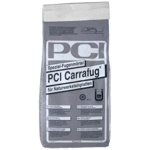 Sack PCI Carrafug Spezial-Fugenmörtel Sandgrau 5 kg für Natursteinplatten.