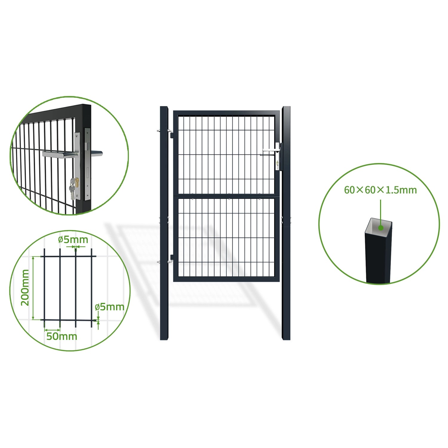 Casanoov Zauntor Metall 1M Razo H 140Cm Grau günstig online kaufen