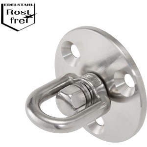 Conacord Augplatte mit Wirbel und Lager, Edelstahl-Beschlag, max. 500 kg belastbar.