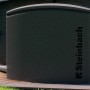 Steinbach Pool Technikbox neben Pool, graue Box zum Schutz der Pooltechnik im Garten.
