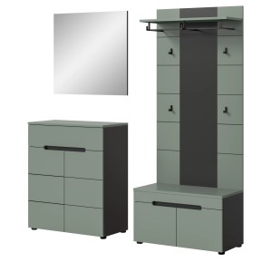 Inn.Furn Garderoben-Set 4-teilig in Salbei und Grau 175 cm Cooper