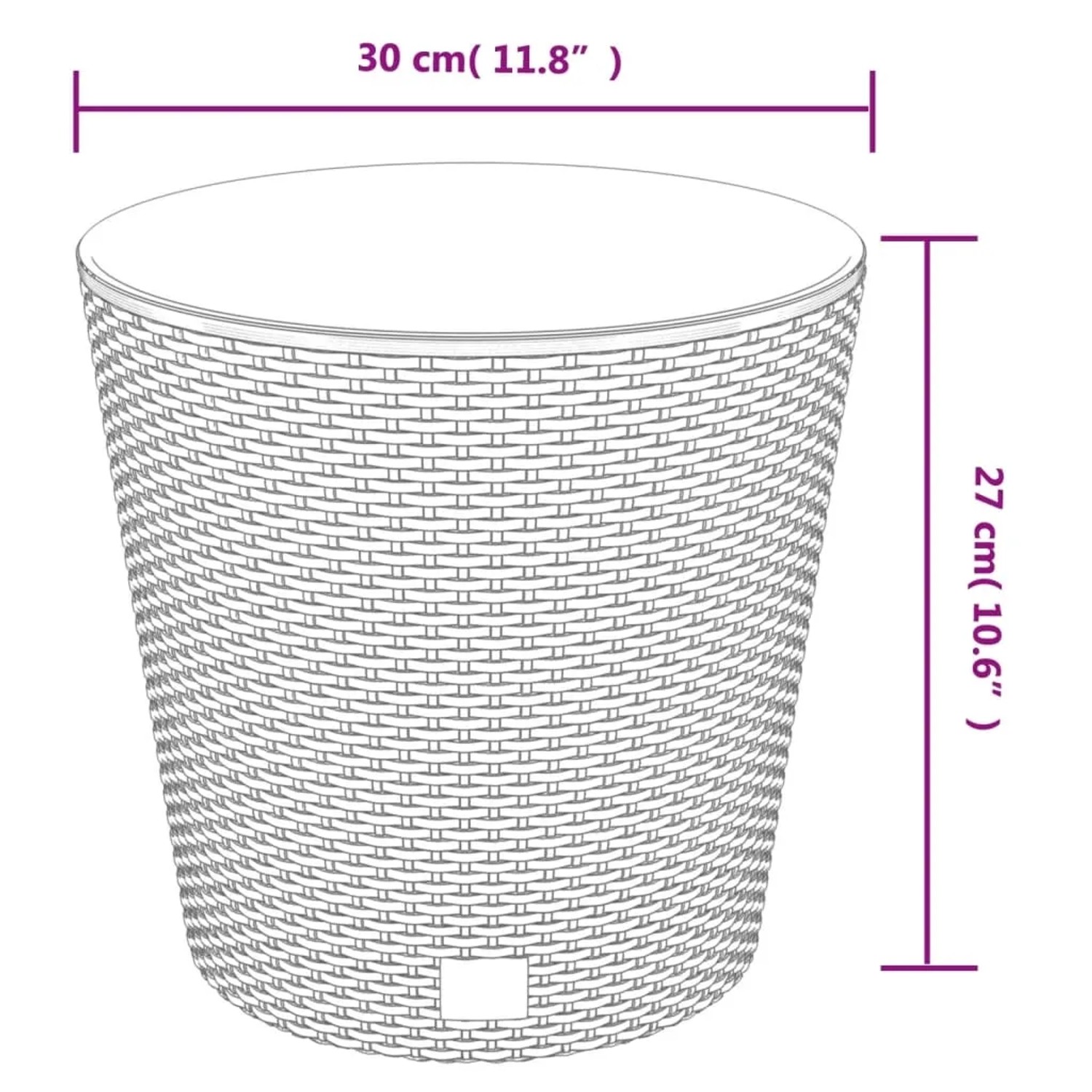 Blumenkübel In Rattan-Optik – Ca. 11,5 Liter, Weiß, Mit Herausnehmbarem Einsatz, Maße 19,5 X 19,5 X 37,5 Cm