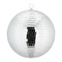 Silberne Discokugel mit vielen Glasfacetten, Ø 25 cm, zum Aufhängen. Ideal für Partys & Lichteffekte.