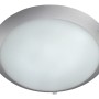 Silbergraue Eglo Wand- und Deckenleuchte Avril mit weißem, satiniertem Glas.