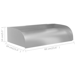 VidaXL Wasserfall aus Edelstahl, 60x34x14 cm, für Gartenbrunnen und Pools.