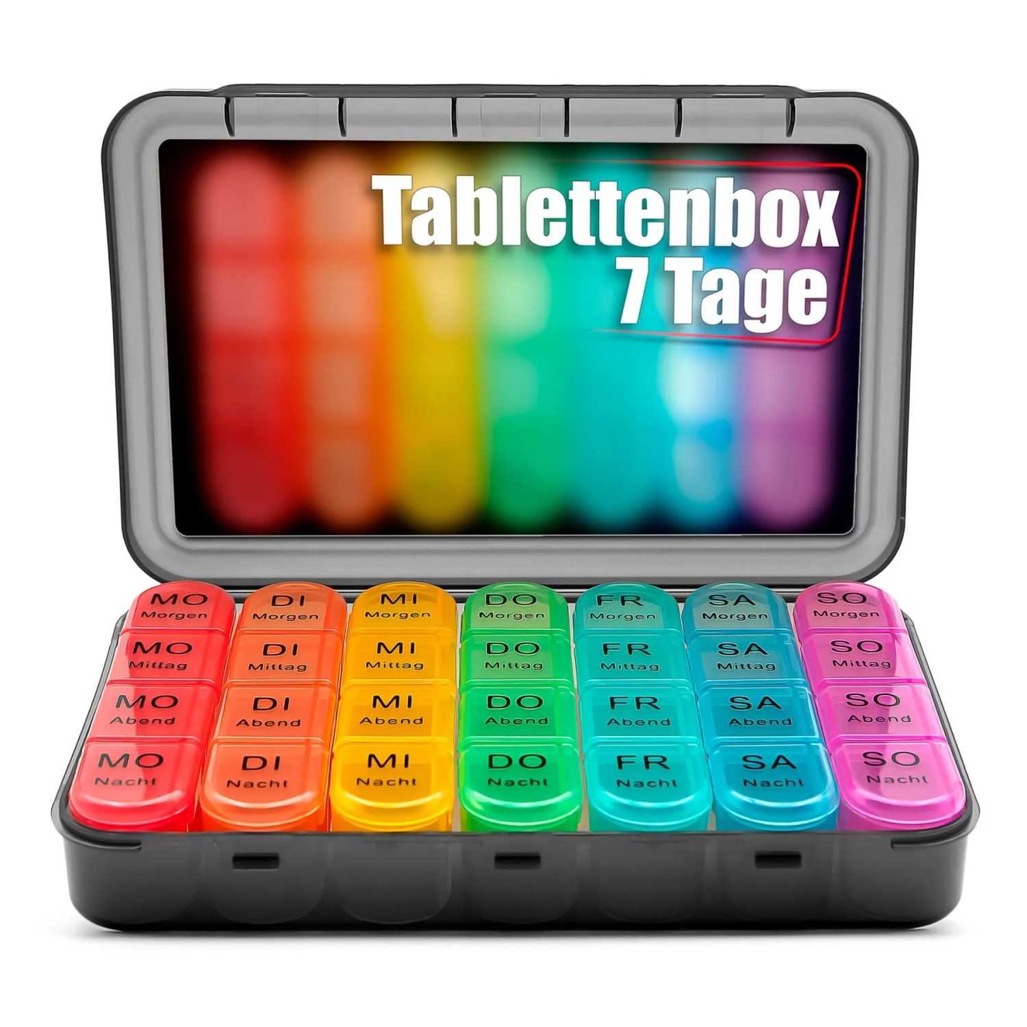 BigDean Tablettenbox 7 Tage Luftdicht Und Lebensmittelecht Medikamentenbox Morgens Mittags Abends Und Nacht BigDean Tablettenbox 7 Tage,uftdicht &,ebensmittelecht – Medikamentenbox Morgens, Mittags, Abends & Nacht