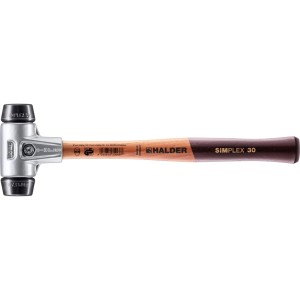Halder Simplex Schonhammer Ø 30 mm Gummi mit Aluminiumgehäuse