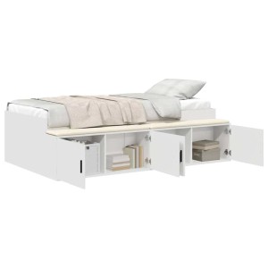vidaXL Bett mit Stauraum Weiß 90 x 200 cm Holzwerkstoff 3335189