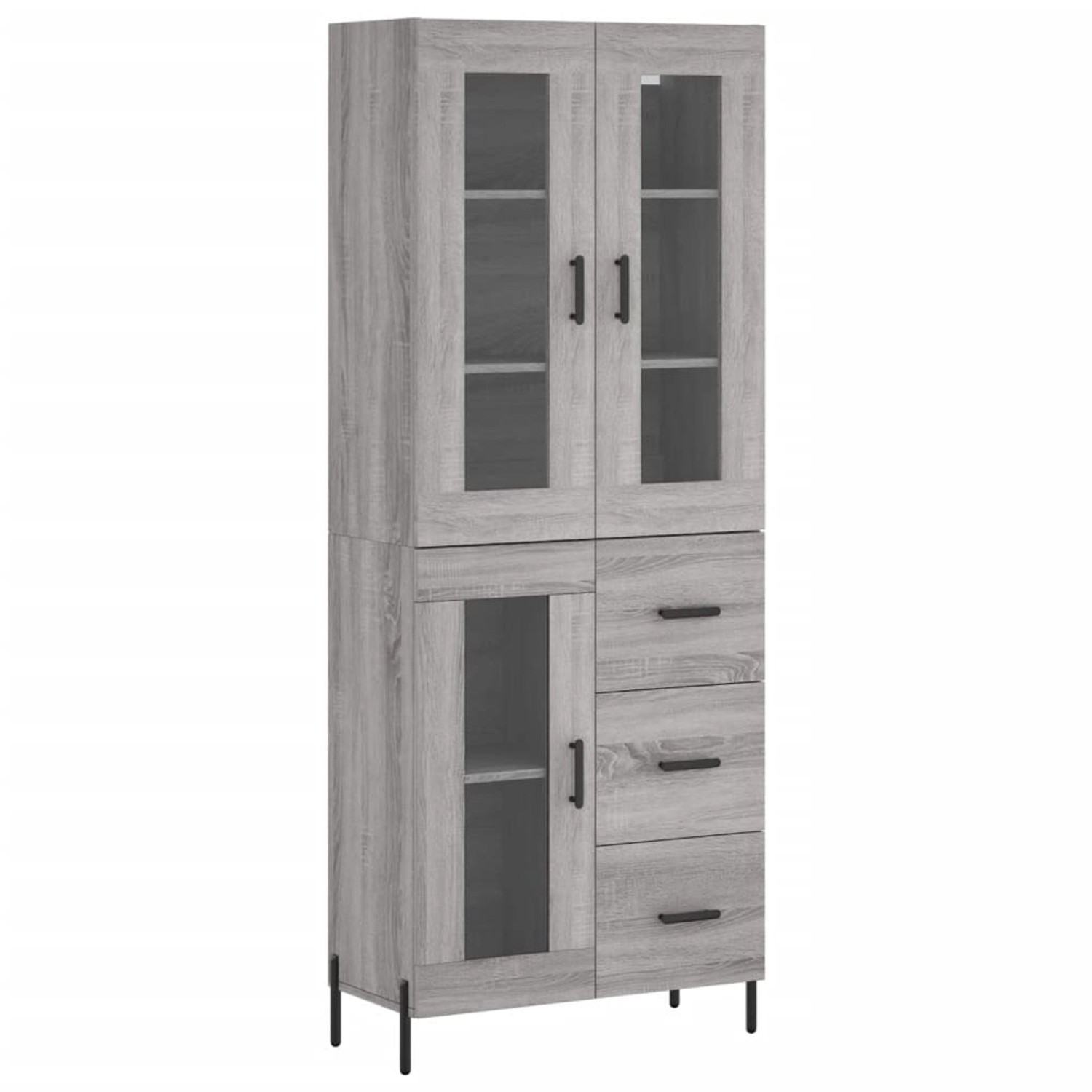 vidaXL Highboard Grau Sonoma 69,5x34x180 cm Holzwerkstoff 3198607 günstig online kaufen