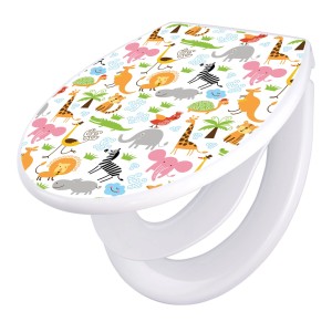 Banjado Familien WC-Sitz mit Tiermotiv. Klodeckel mit integriertem Kindersitz und Absenkautomatik.