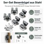5er Set Wiltec Gerätehalter aus Stahl, Wandhalterung für Besen, Mopp & Gartengeräte. Inkl. Schrauben für einfache Montage.