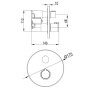Maßzeichnung PaulGurkes Unterputz Grundkörper für Duschsystem. Zeigt Einbau und runde Abdeckung, Ø170 mm.