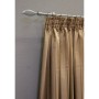 Gardinia Gardinenstangen-Set Flame, silber, mit beiger Gardine. Stilvolle Fensterdekoration.
