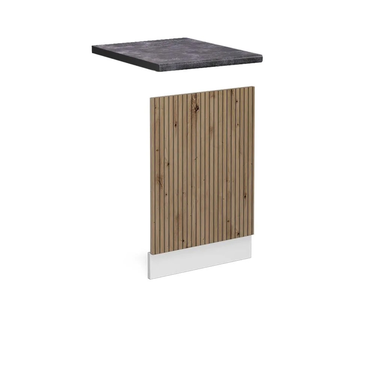 Vicco Frontblende R-Line Geschirrspüler Fronttür Artisan-Eiche Weiß 45 cm AP Anthrazit