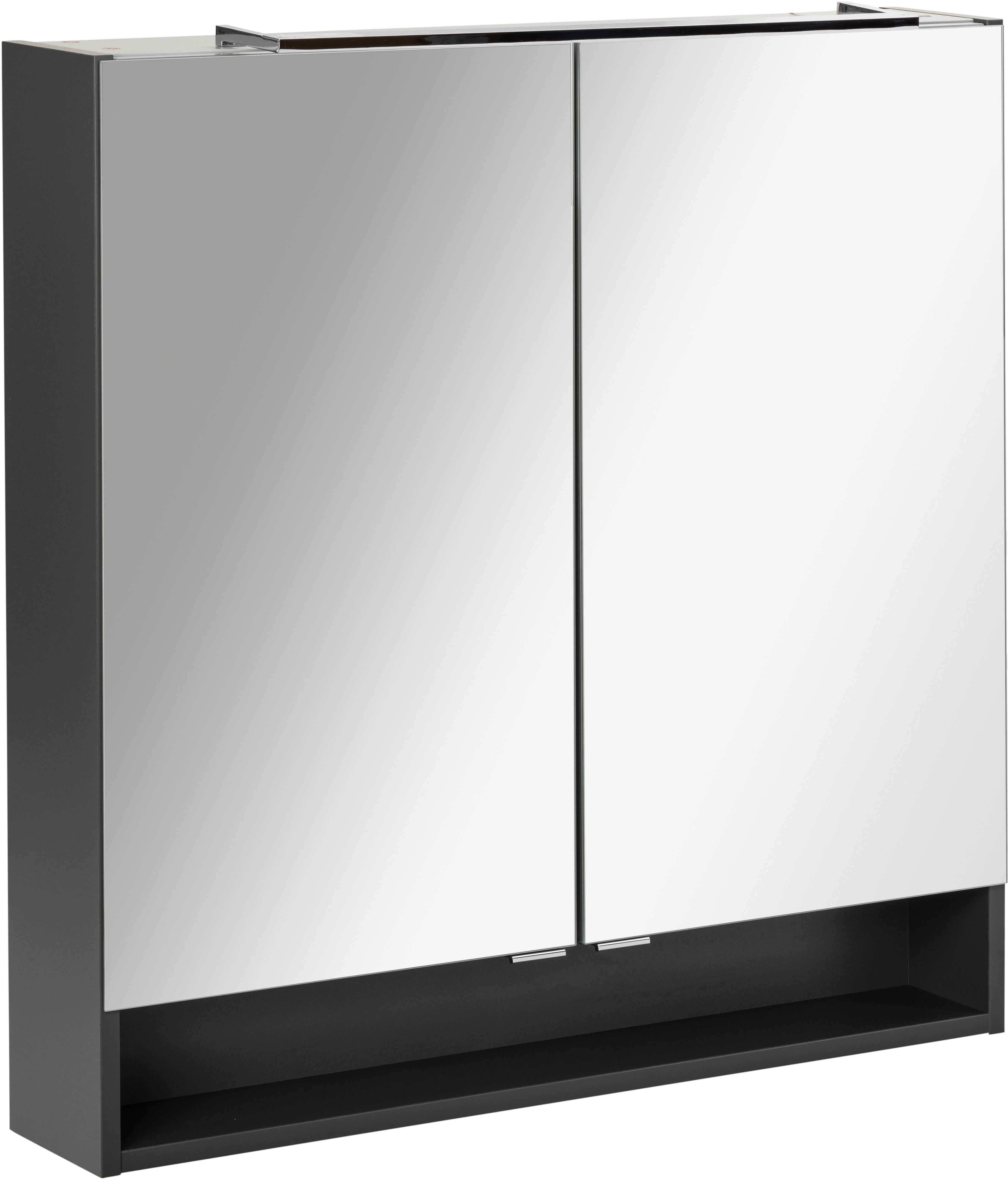 Fackelmann Spiegelschrank Luna Anthrazit 80 cm mit Softclose Türen kaufen  bei OBI