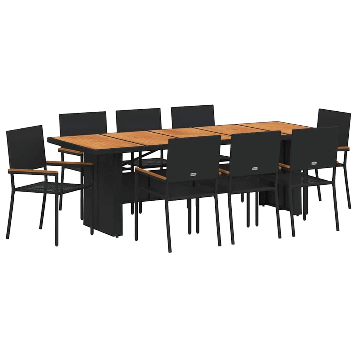 vidaXL Garten Essgruppe 9-Tlg Schwarz Poly Rattan 3365420 günstig online kaufen