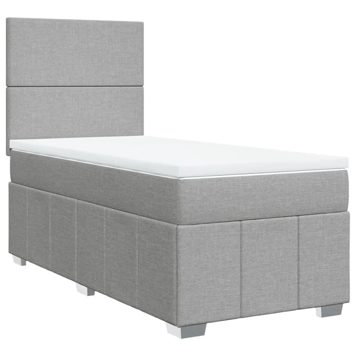 vidaXL Boxspringbett mit Matratze Hellgrau 90x190 cm Stoff 3293816