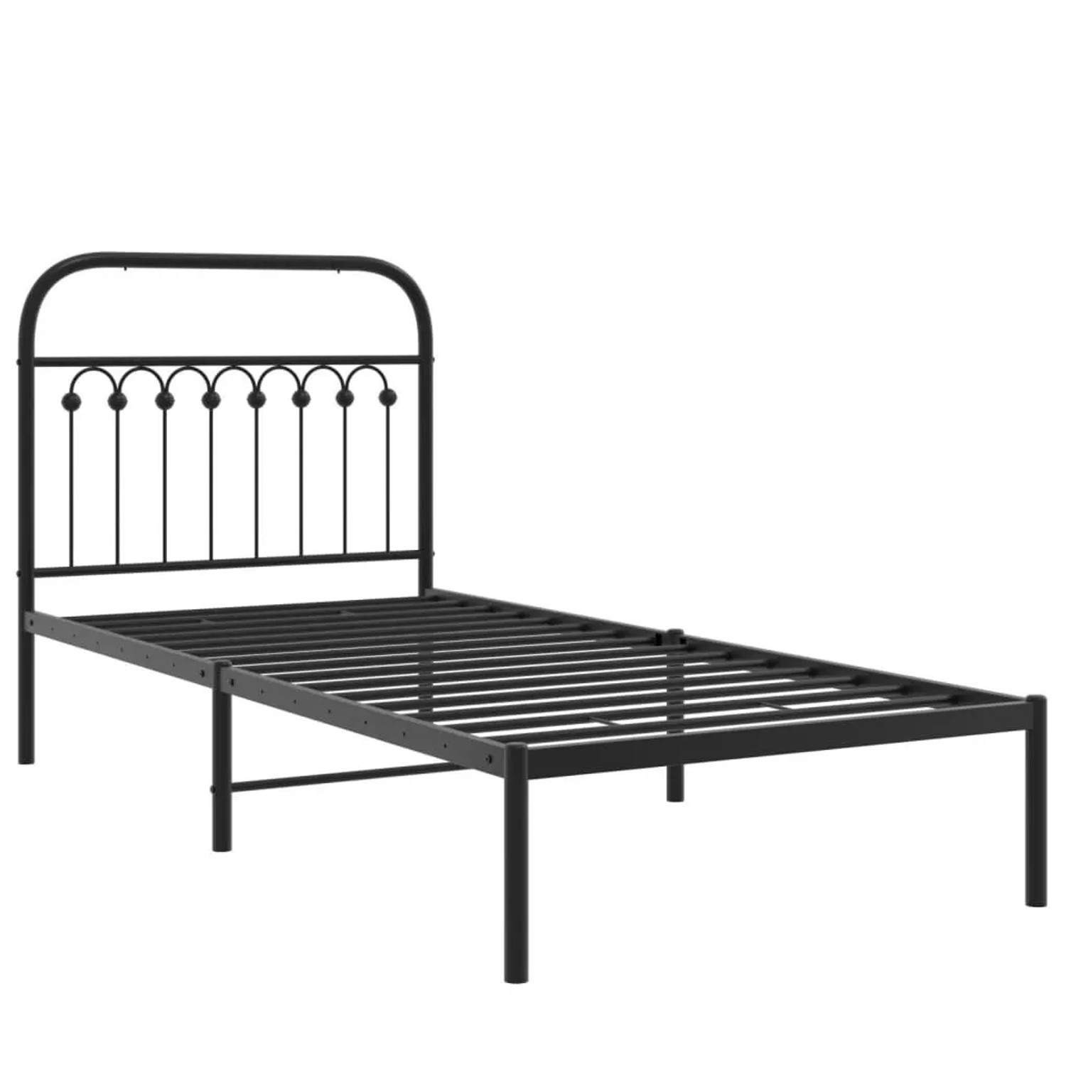 vidaXL Bettgestell mit Kopfteil Metall Schwarz 90x190 cm 376592 günstig online kaufen