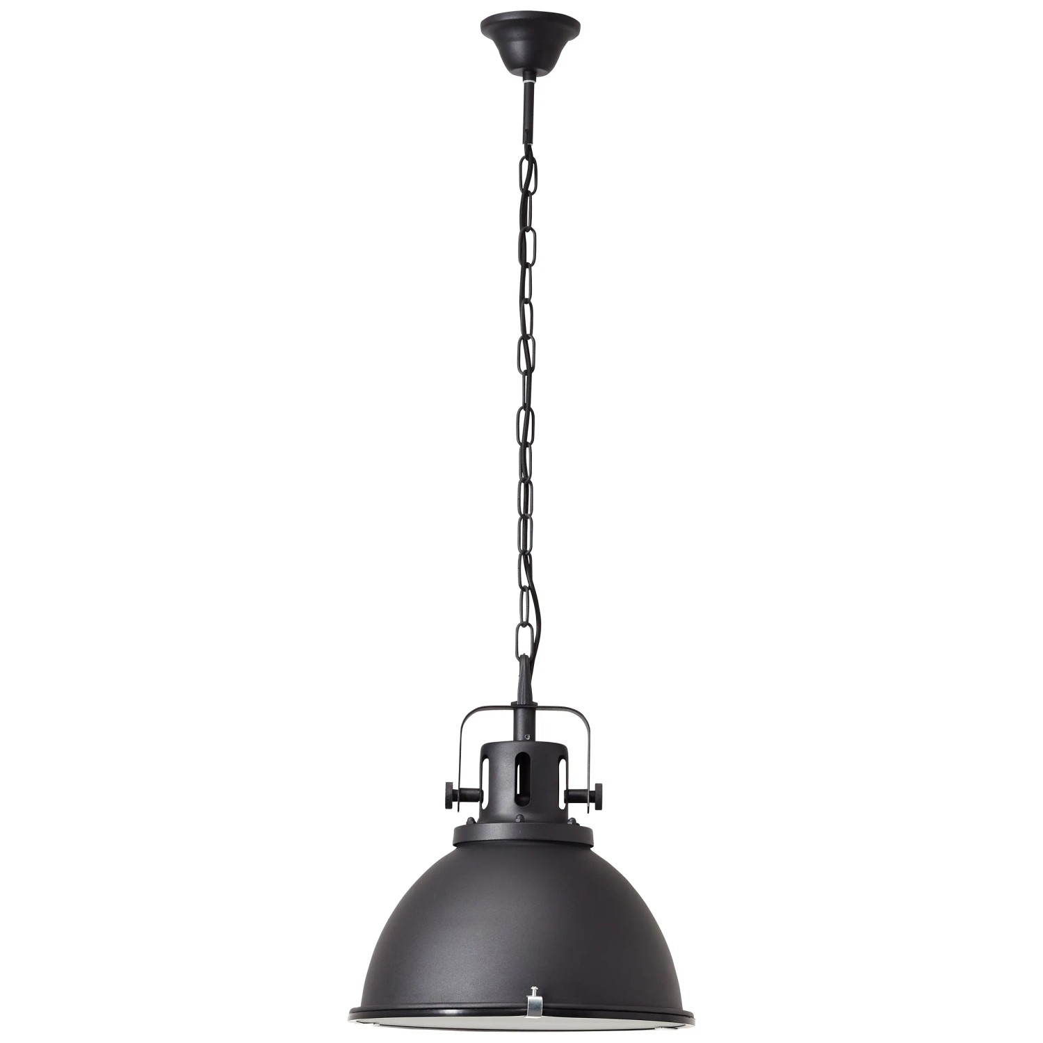 Schwarze Brilliant Pendelleuchte Jesper, Ø 38 cm, im Industrie-Stil.