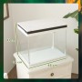 Weißes PawHut Aquarium Filtersystem aus Glas und ABS, 48x30x41 cm, auf einem weißen Tisch.