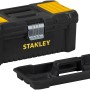 Stanley Werkzeugkoffer aus Kunststoff, 12,5 Zoll, mit herausnehmbarer Trage und Metallschließen.