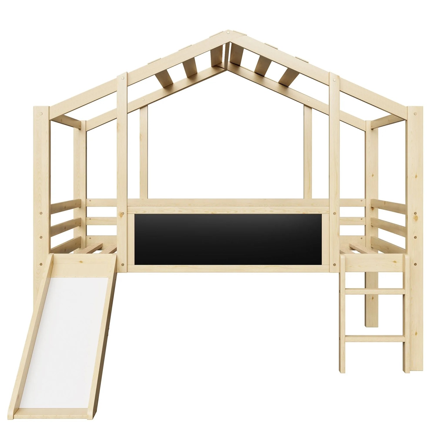 Merax Kinderbett 90x200cm mit Rutsche Graffiti Holzfarbe