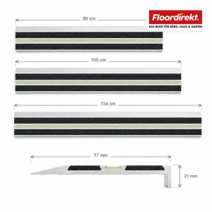 Floordirekt Treppenkantenprofil Aura Aluminium Anti-Rutsch-Profil Fluoreszierend 134 cm