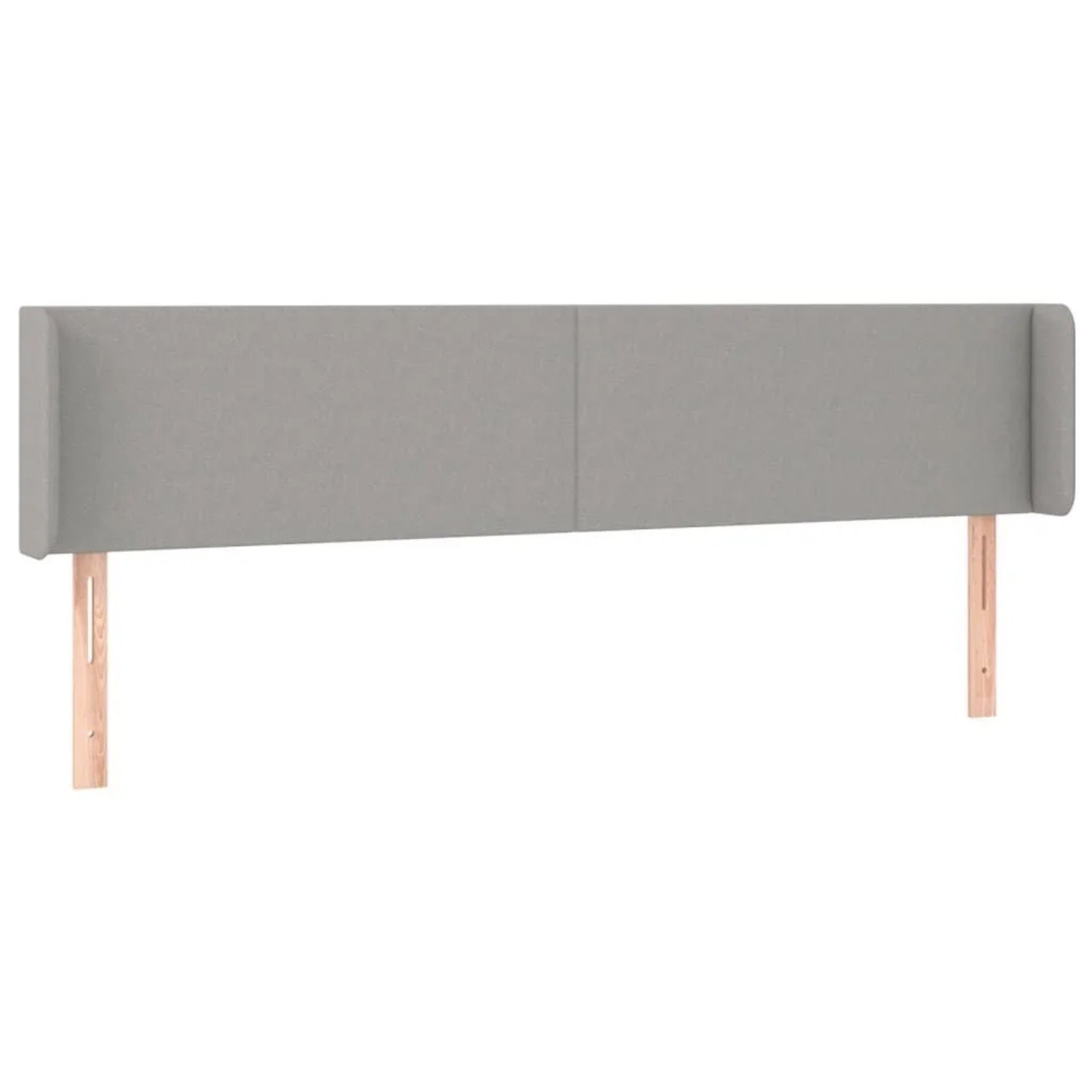 vidaXL Kopfteil mit Ohren Hellgrau 163x16x78/88 cm Stoff 3118494