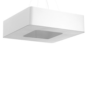 Weißer, quadratischer Sollux Lighting Kronleuchter Urano 80, minimalistisches Design für Lampen & Leuchten.