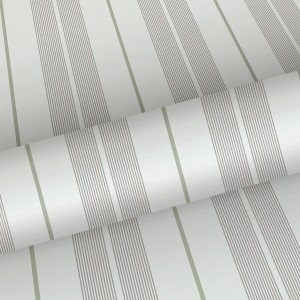 Sanders & Sanders Vliestapete: Rolle mit Streifenmuster in Grau und Grün. Dekorative Wandtapete.