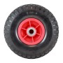 Pannensicheres TRUTZHOLM Sackkarrenrad, 260x85mm, mit roter Felge und versetzter Nabe.
