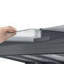 Detailaufnahme: Juskys Carport mit Bogendach, dunkelgrauer Rahmen, Polycarbonatplatten mit UV-Schutz.