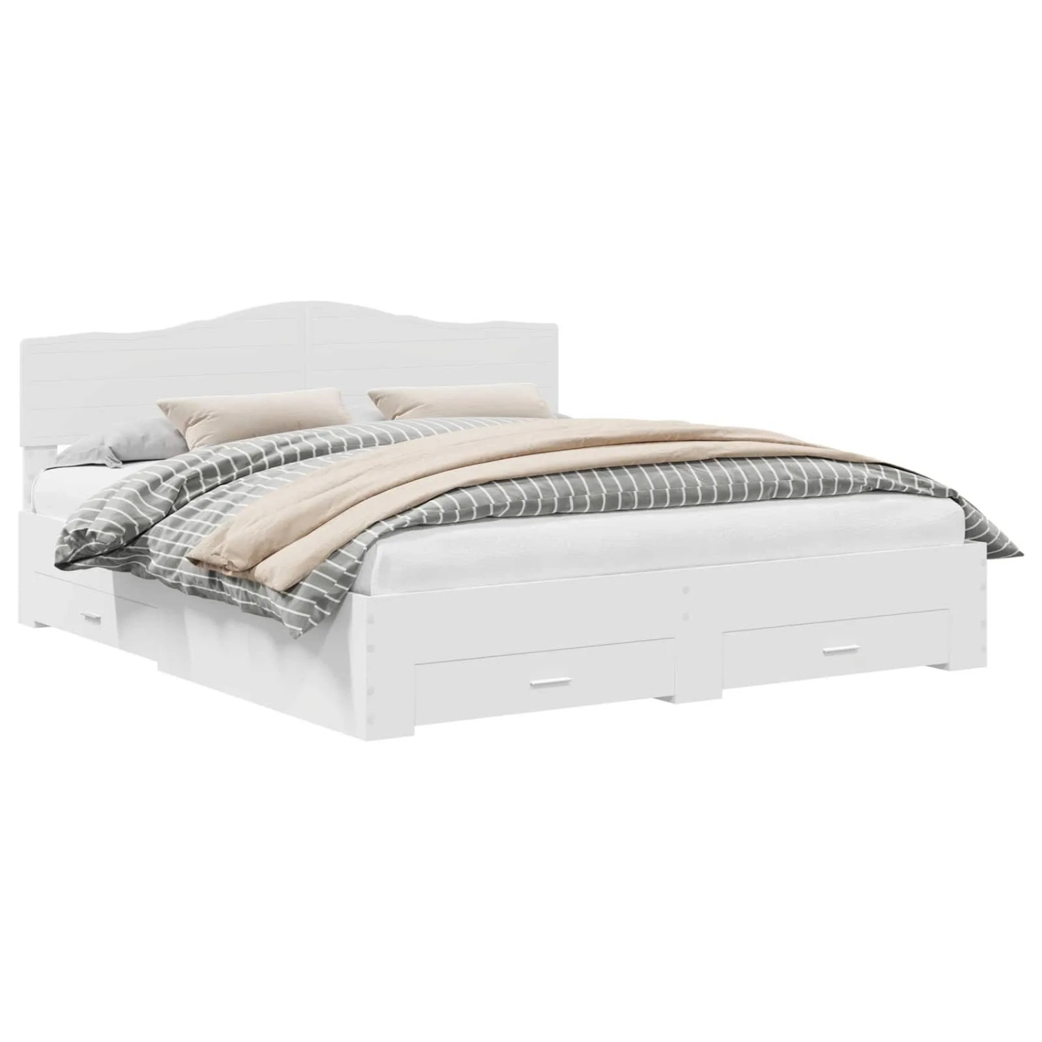 vidaXL Bettrahmen mit Kopfteil Weiß 180 x 200 cm Holzwerkstoff 3413159